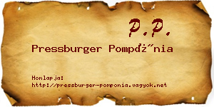 Pressburger Pompónia névjegykártya